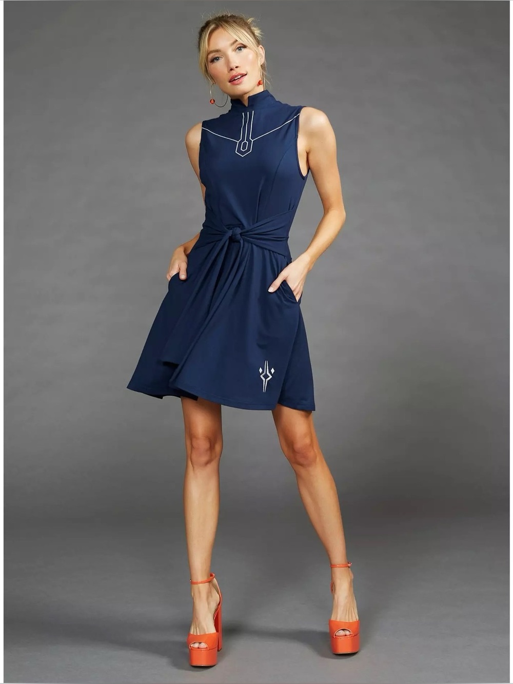 Her Universe Star Wars Ahsoka Tano Tie-Front Mini Dress Plus Size 3 Navy Blue